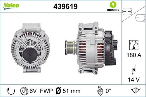 Valeo lichtmaschine 14v - valeo, 180a